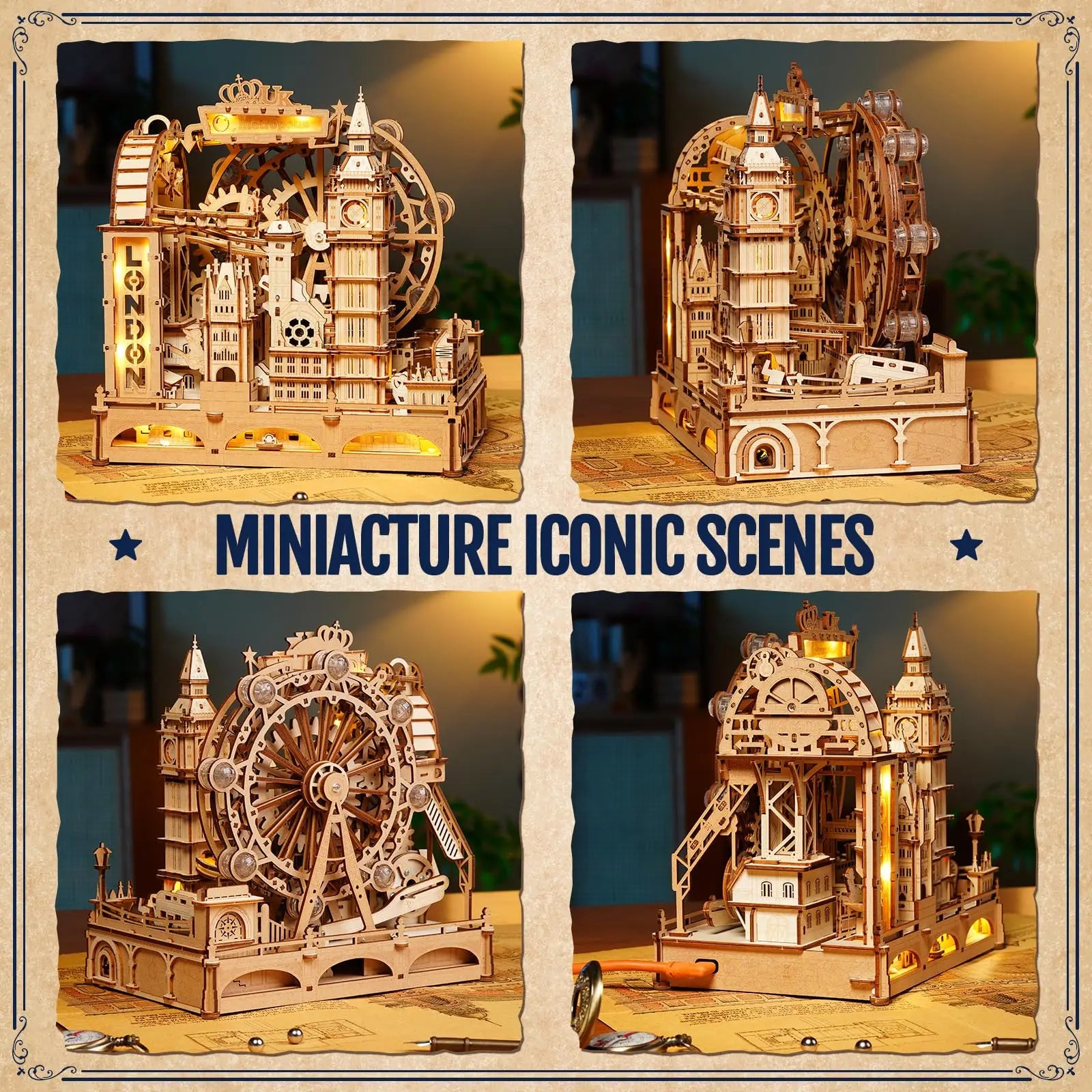 Rokr marble travel london run 3d wooden puzzle interactive gift for kid adult challenging craft handicraft enthusiast