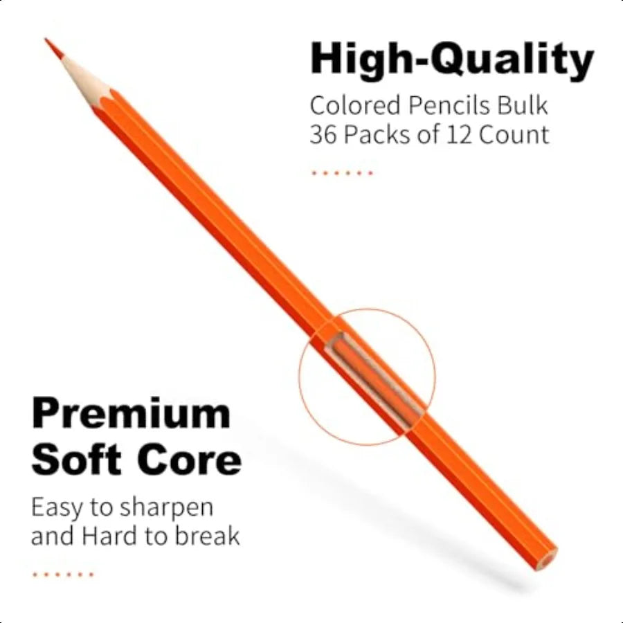 Colored pencils bulk 432 count presharpened color for and adults 32 packs pencil set 12 colors art plies - united states