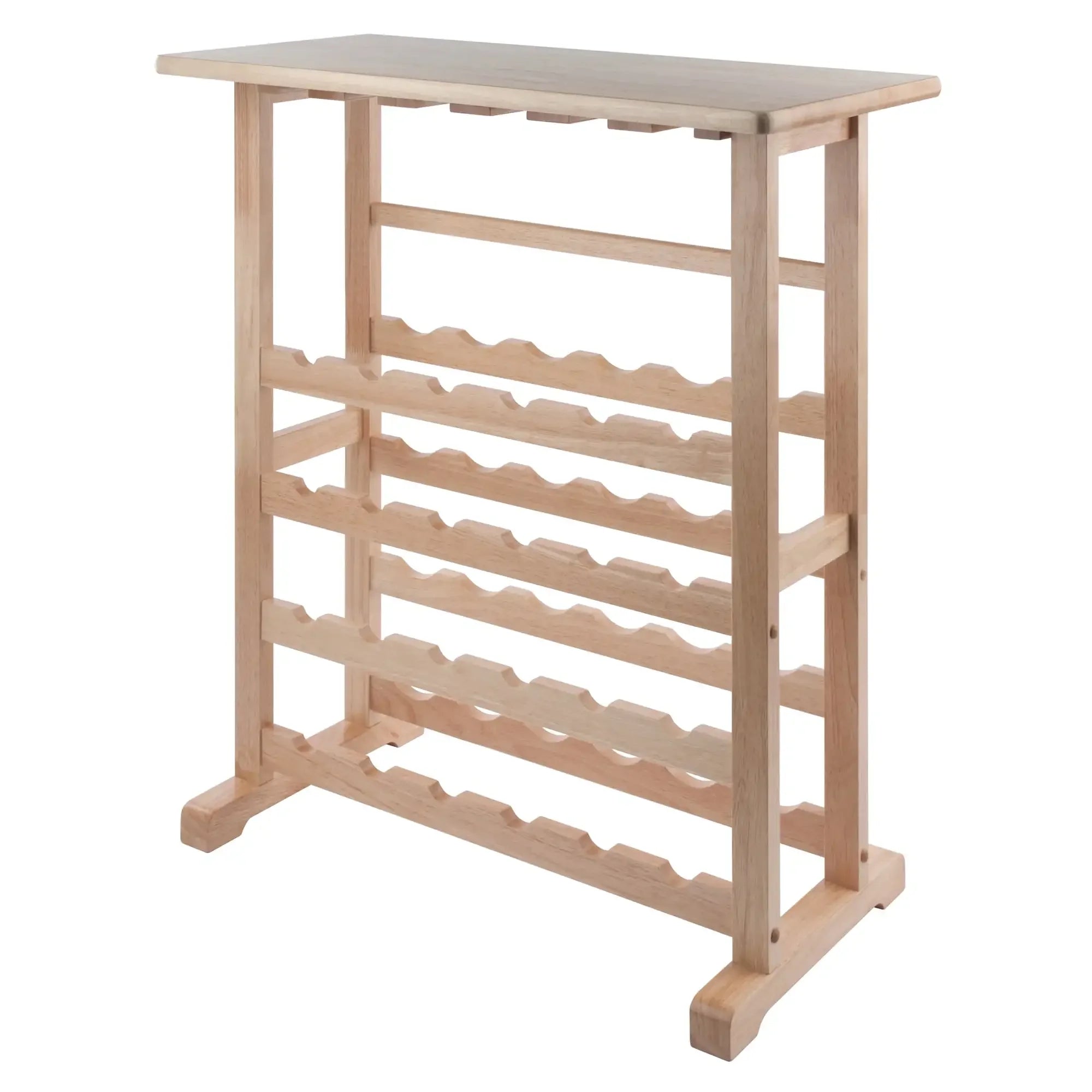 24-bottle wine rack natural wood freestanding storage display shelf for kitchen bar multiple finish options available