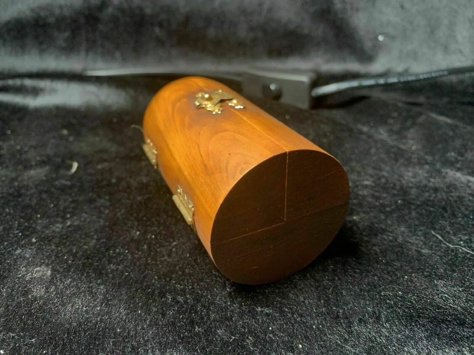 Vintage japanese netsuke old boxwood carved three open buddha box statue antique wood sculpture traditional artwork