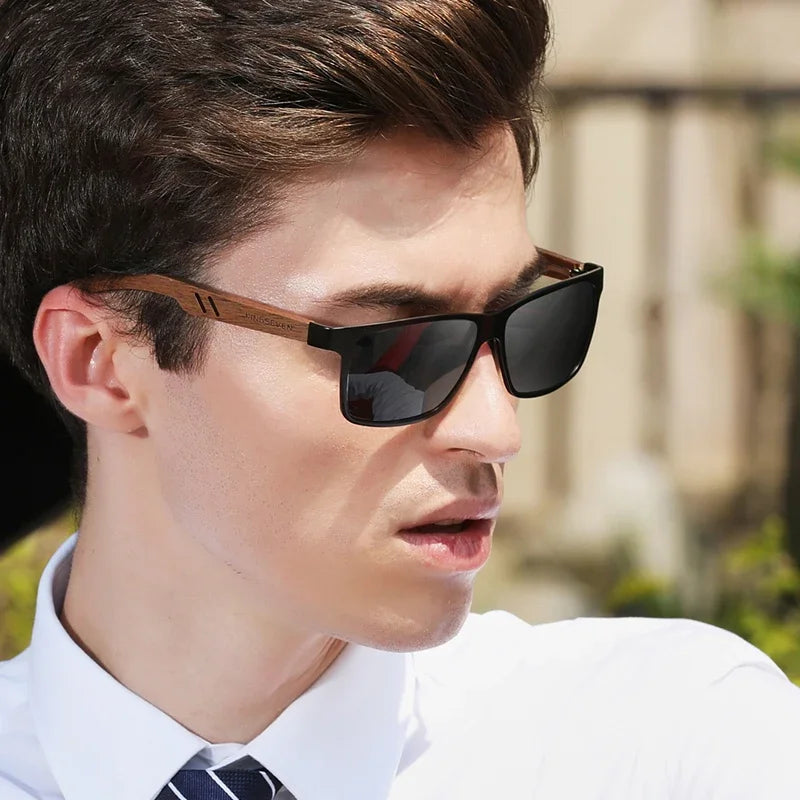 Kingseven aluminum handmade walnut wooden sunglasses men high quality polarized sun glasses for women anti-glare mirror