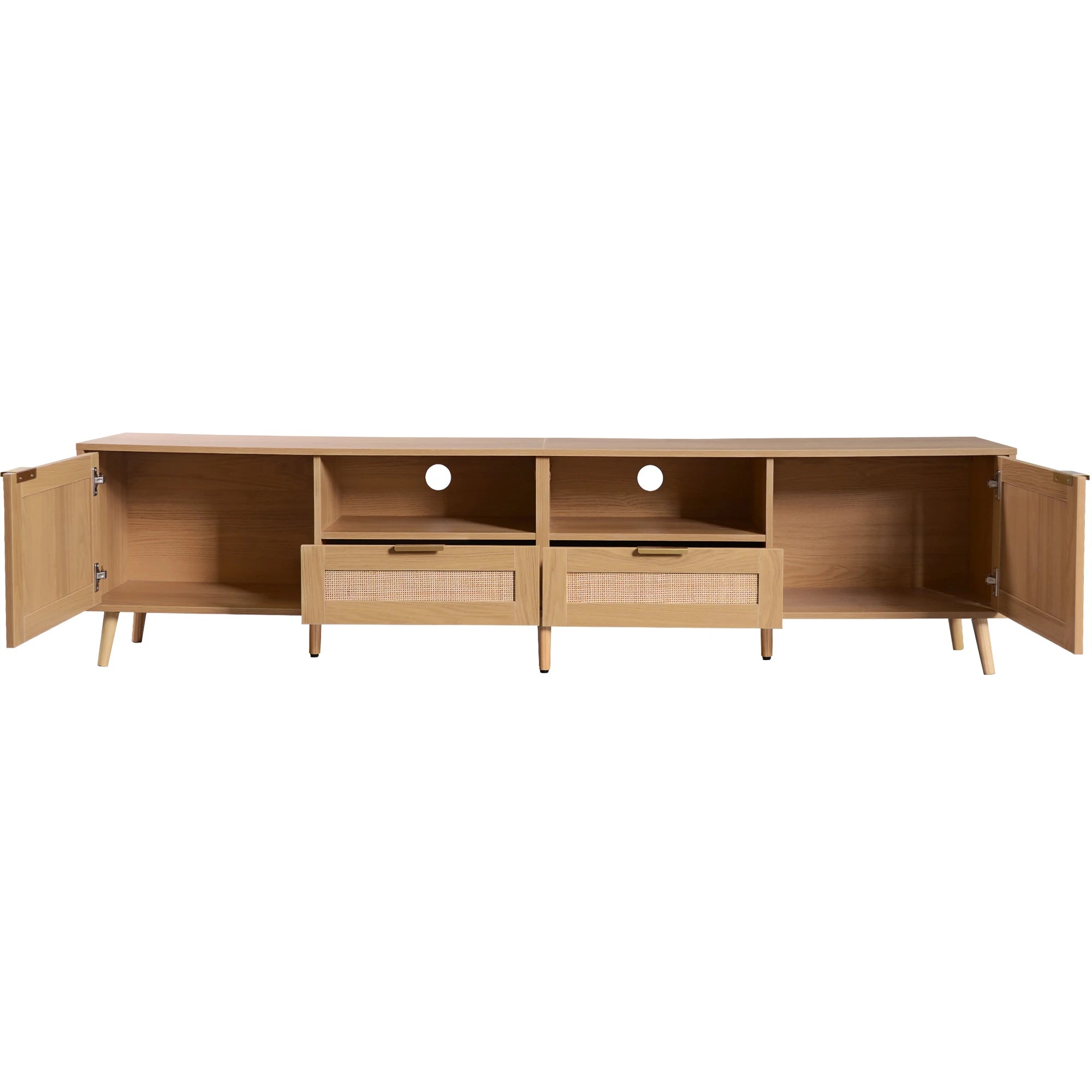 Modern farmhouse media console entertainment center with solid wood legs tv cabinet for living room,home theatre
