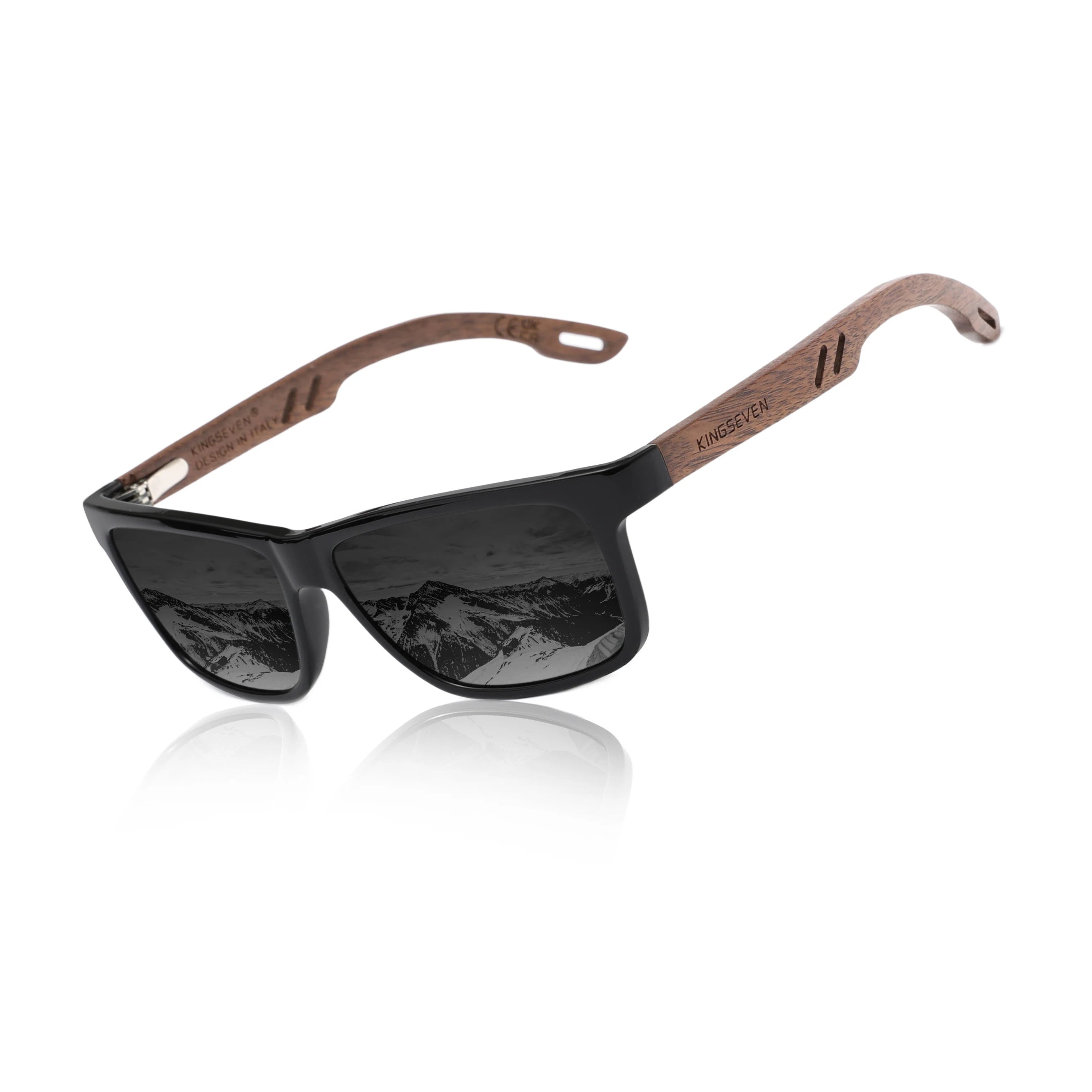 Kingseven sunglasses for men polarized walnut glasses retro man eyeglasses uva&b protection sun shades oculos gafas de