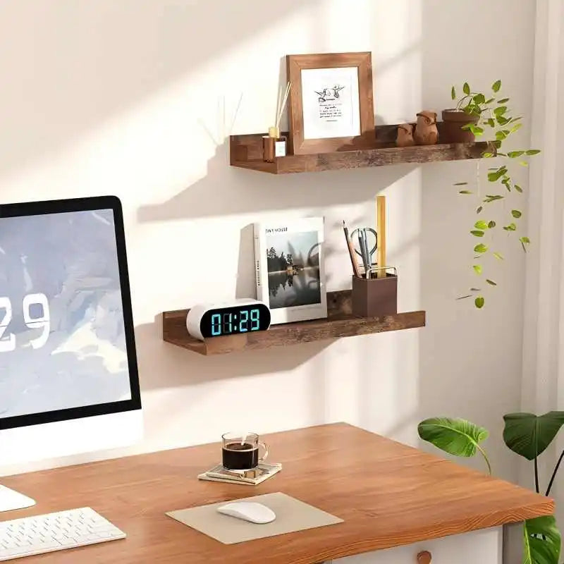 Solid wood partition frame 6-piece set floating shelf shelves shelf,15.7 inches long strong load-bearing capacity