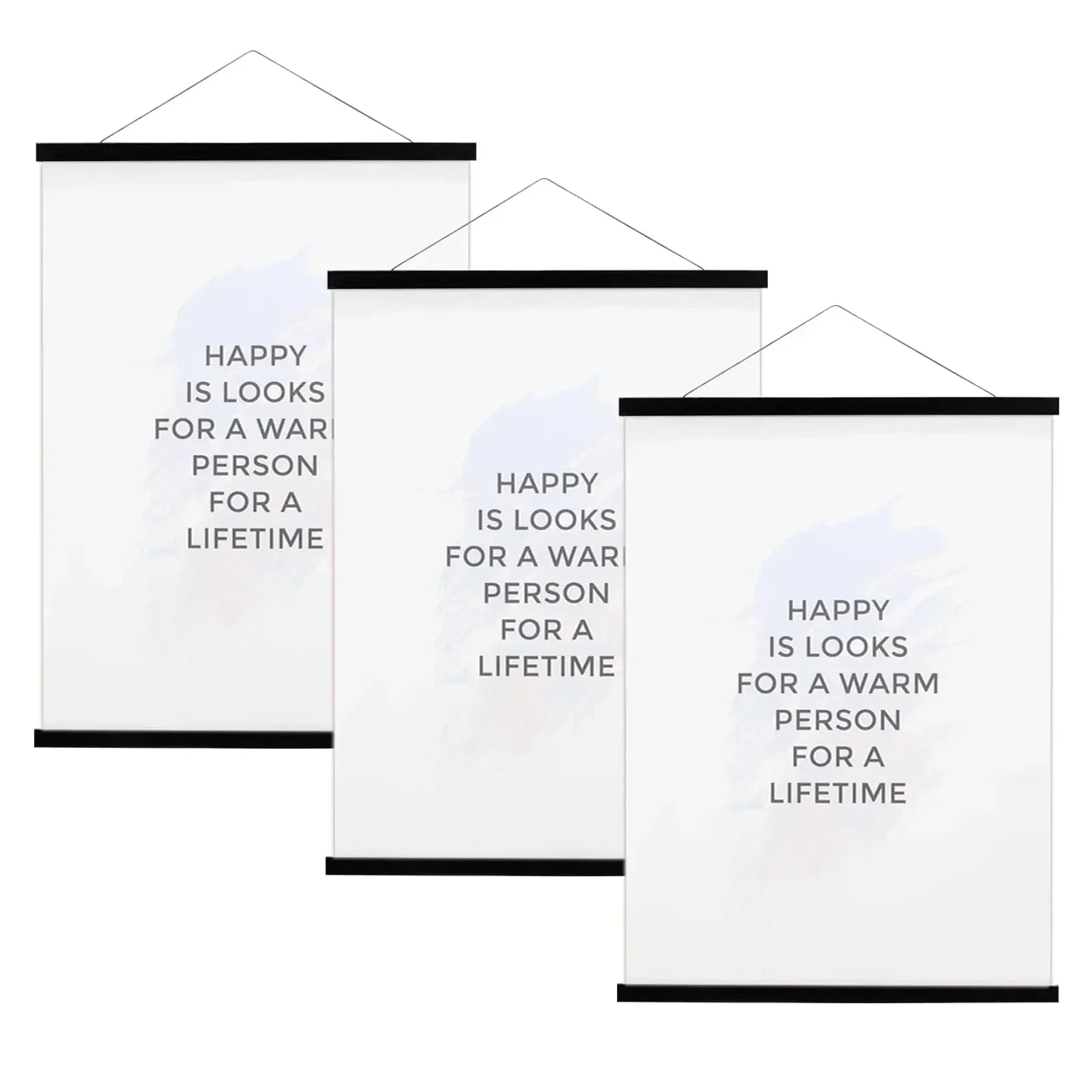 Magnetic wooden picture poster hanger frames photos wall art canvas print painting teak pine wood living room home