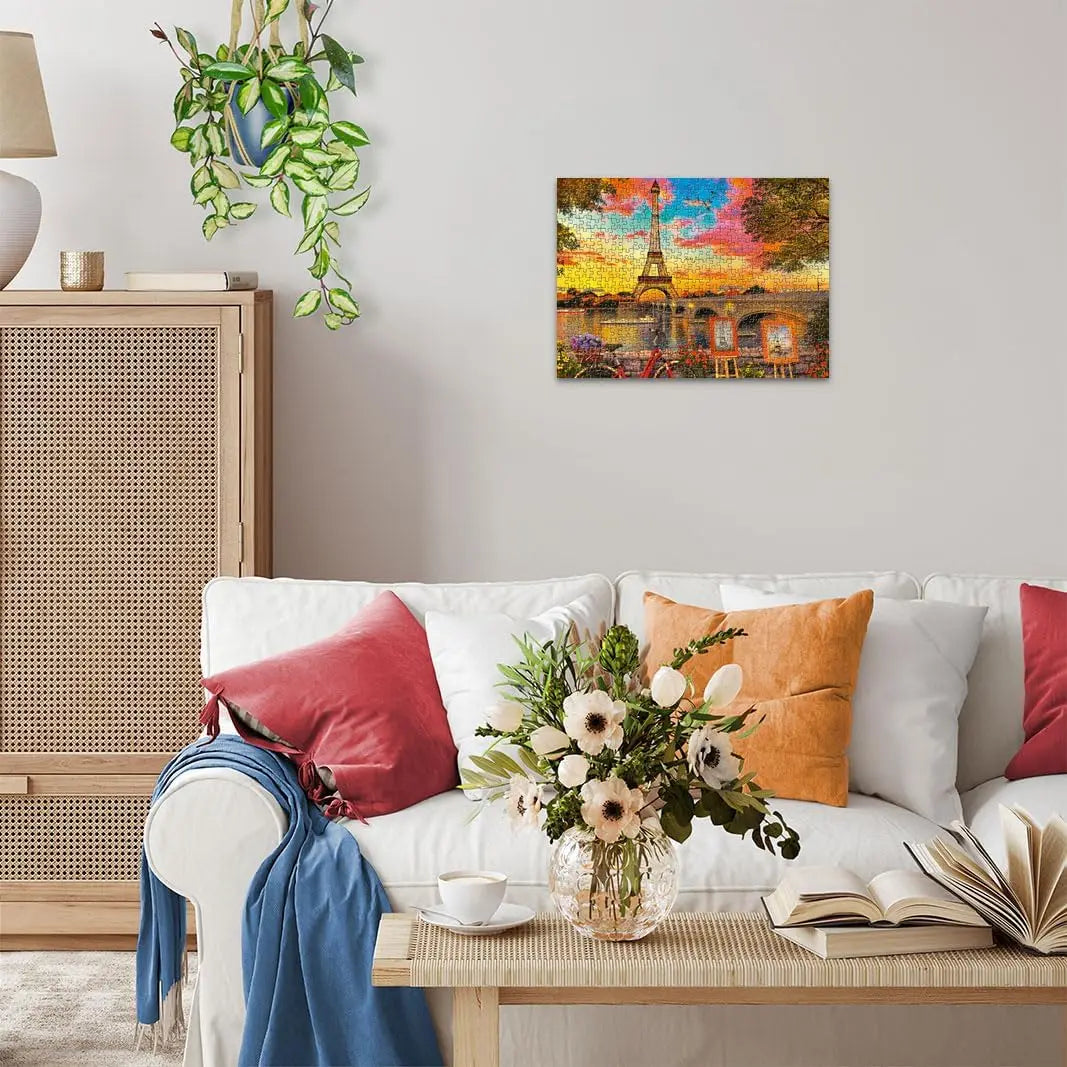 Night at the eiffel tower in paris landscape puzzles jigsaw 120/300/500/1000 pieces educational toy for adults/kids gift