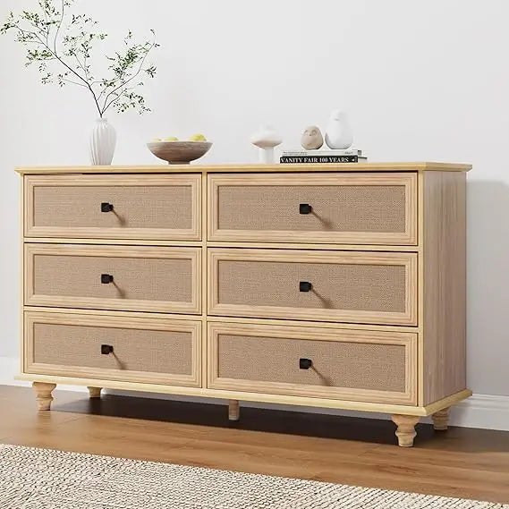 6 drawer dresser for bedroom mid century modern wide wood rustic chest of drawers wooden storage organizer dressers