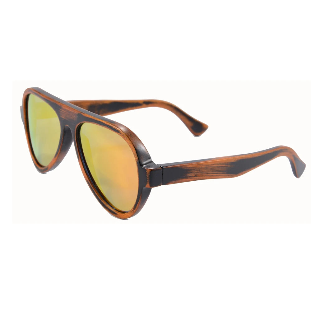 Shinu brand wooden sunglasses men 2023 wood for high quality polarized handmade glasses vintage lenses - bamboo stain