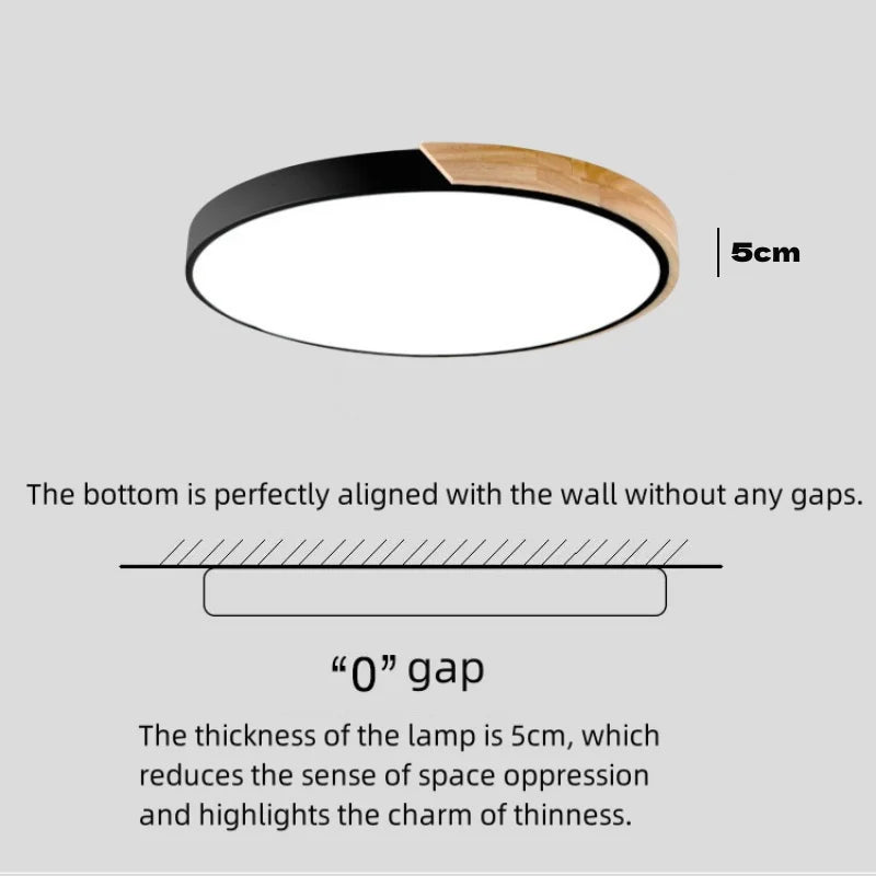 Nordic led ceiling light wooden macaroon circular lamp modern simple bedroom balcony study home decor lighting