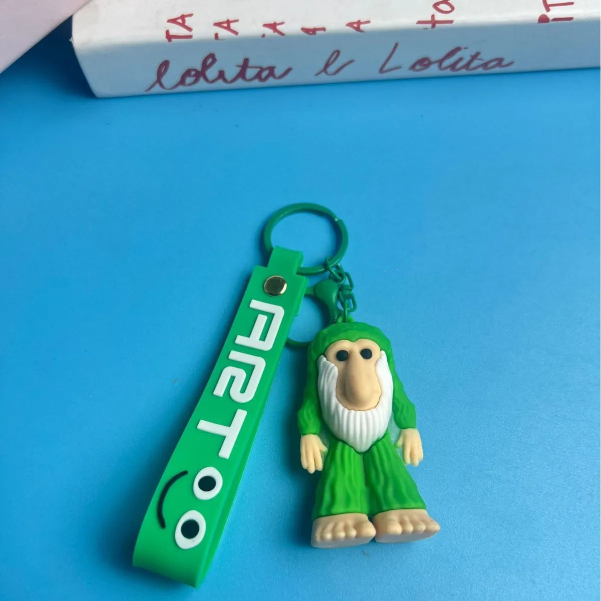 Wooden stick human pendant shanhaijing keychain funny abstract - key chain