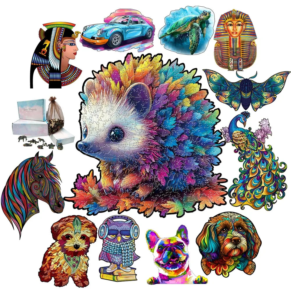 high-quality-hedgehog-jigsaws-diy-wood-jigsaw-for-kids-adult-dog-wooden-animal-puzzle-brain-twister-intelligent-toys-home-deco