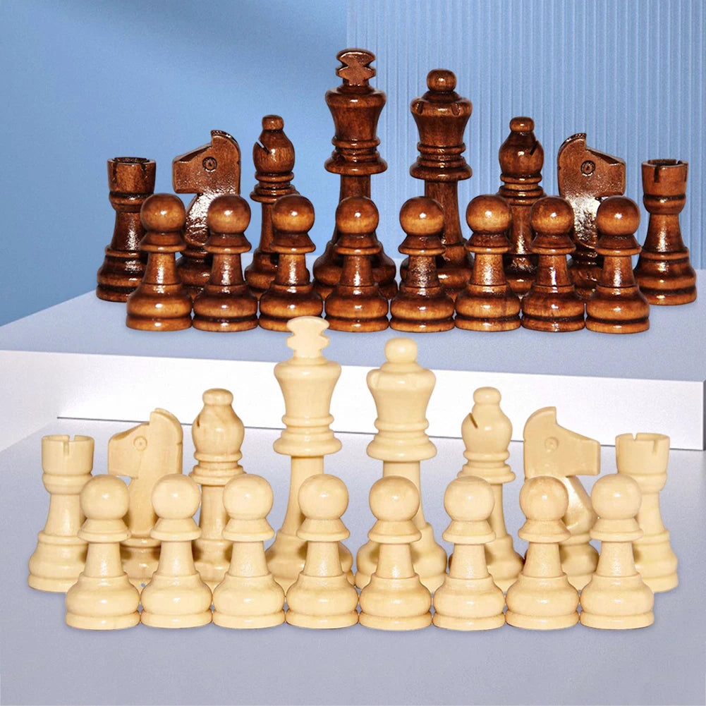 Wooden chessmen standard tournamen staunton 2.2in king figures 32pcs figurine pieces chess only for board game