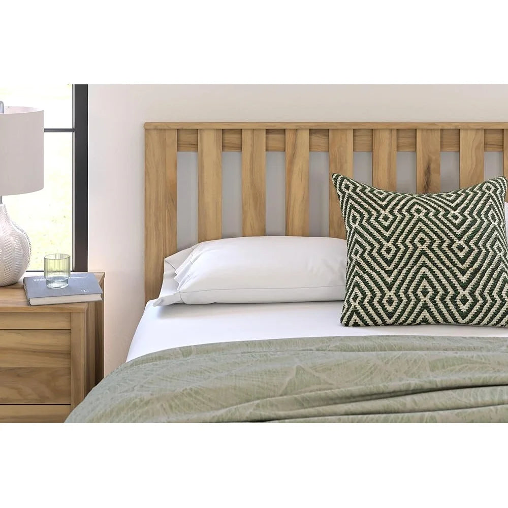Rustic full panel headboard sturdy engineered wood bed frame mount assembly required easy installation home bedroom