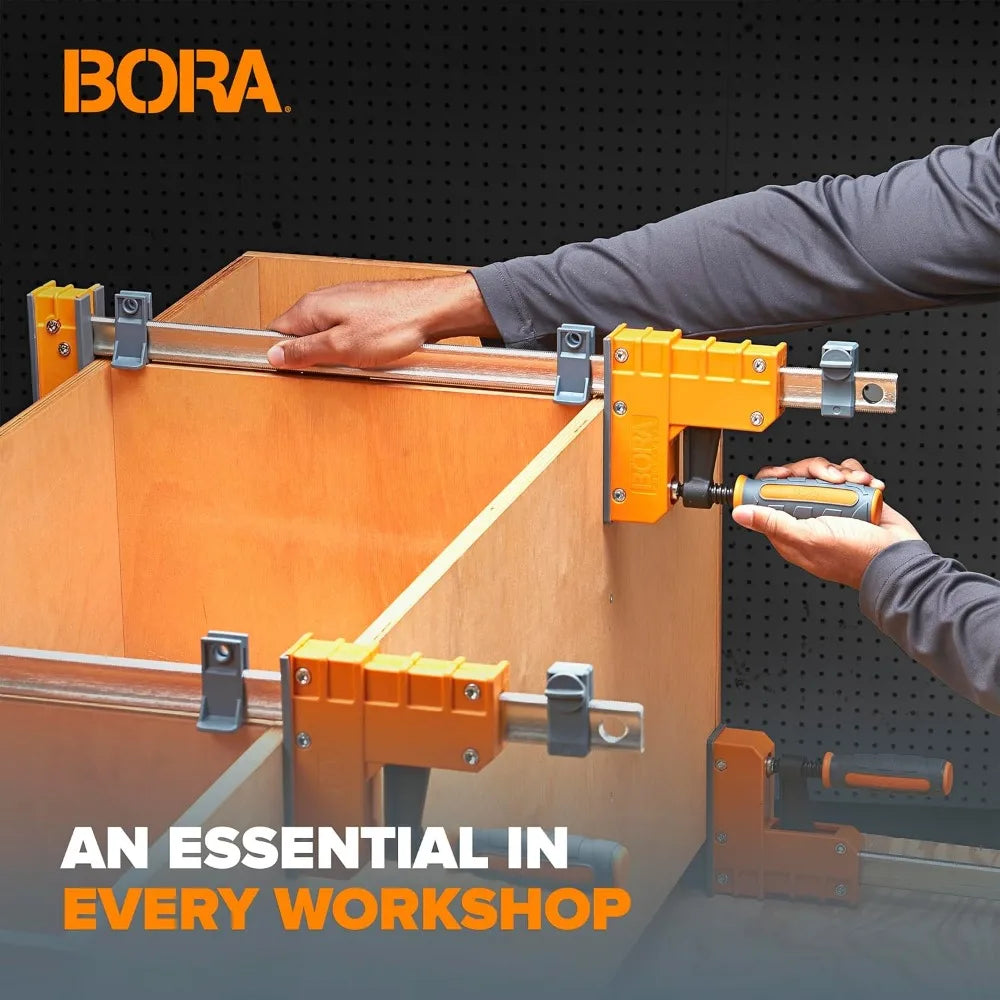 Bora 4 piece parallel clamps for woodworking pack 2 x 24 inch plus 31 clamp spreader set bar 11 - united states / orange