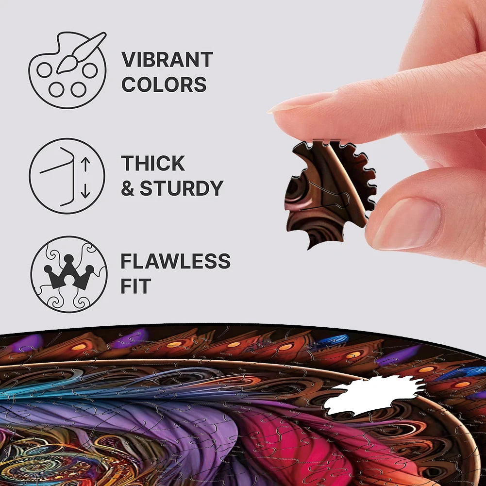 Wooden puzzle mandala horse 3d wood jigsaw retro toys animal puzzles board game for adults kids with gift box