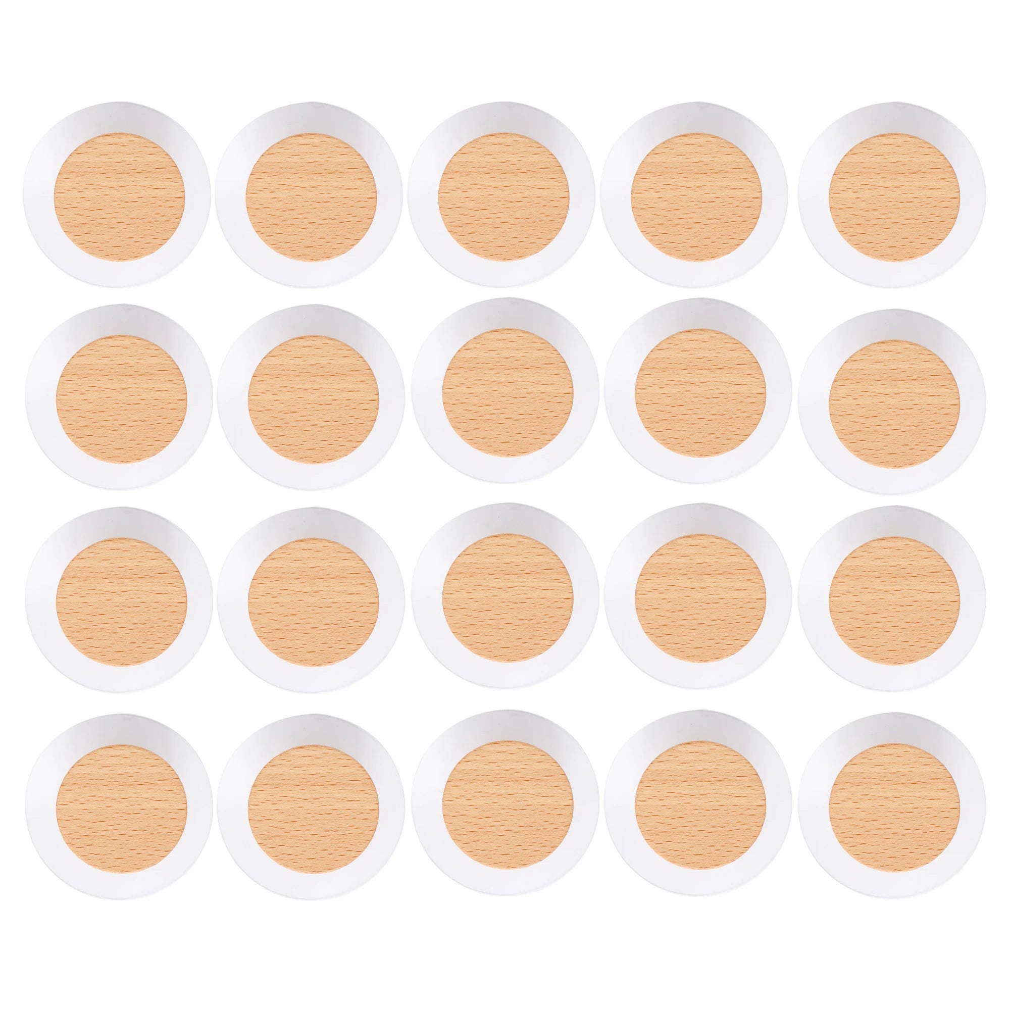 Wooden hook geometric shape wood wall coat peg hanger for hanging clothes hat scarves and towel in bedroom - round-20pcs