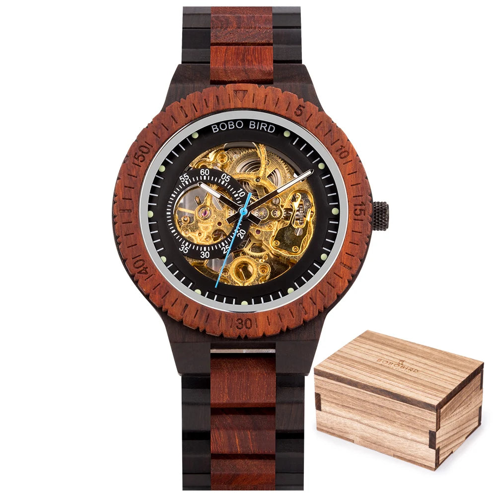 Bobo bird wood mechanical watch men relogio masculino big mens watches top brand luxury timepieces erkek kol saati