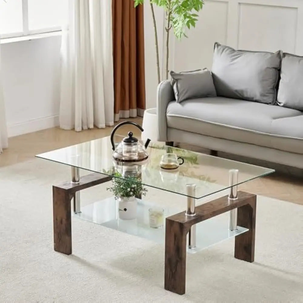 39.5 * 23.5 17.5 living room rectangle coffee table tea suitable for waiting side w/wooden leg - brown / united states