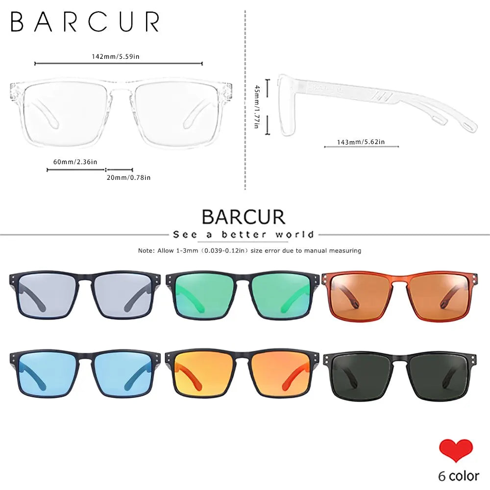 Barcur original design natural wood sunglasses polarized business sun glasses for men eyewear square luxury brand