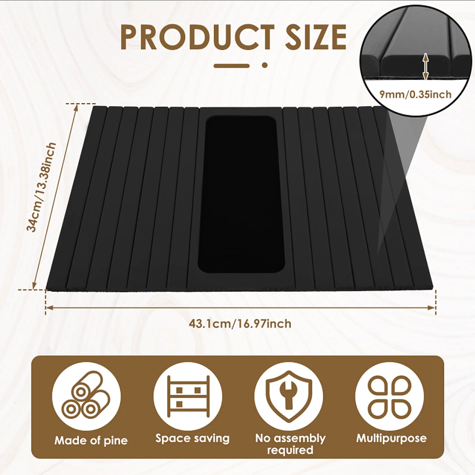 Couch cup holder bamboo wood sofa armrest tray foldable anti-slip arm side storage - g / china