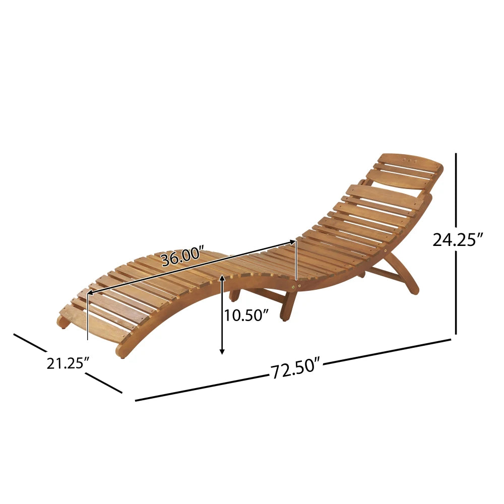 Lahaina wood foldable chaise lounge natural stain outdoor chair construction seat reclining armchair patio lawn garden