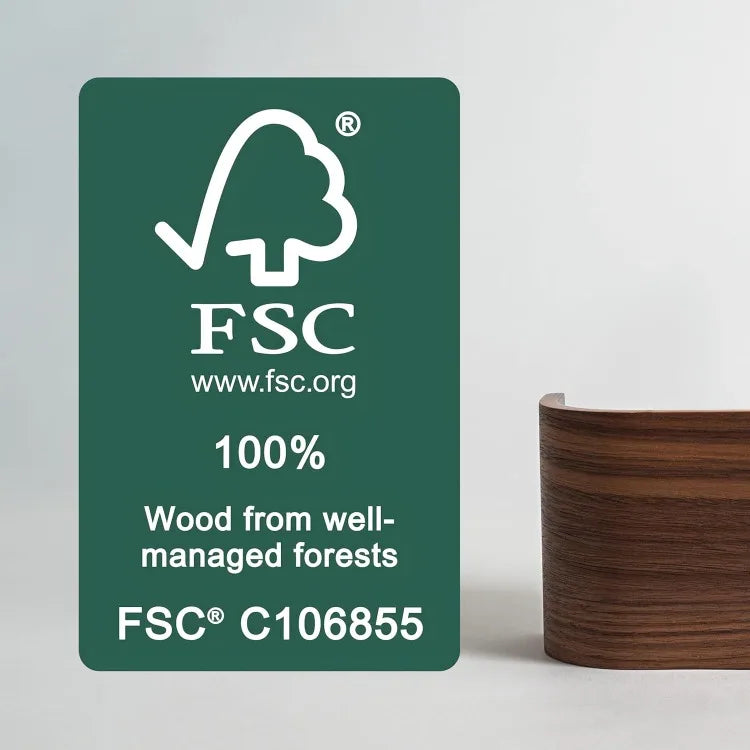 Wall-mounted coat rack ’toke’ - modern design with hidden wall hooks - solid wood veneer panel hanger - walnut - united