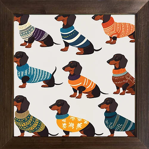 Available home classroom holiday decoration of cartoon animals cool picture case wooden frame oil painting - united