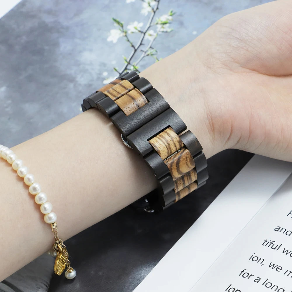 Wooden band for apple watch ultra 49mm se 44 40mm 38 42mm correa wood luxury bracelet iwatch series 8 7 6 5 4 41 45mm