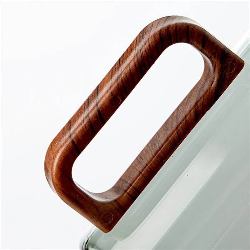 400ml high borosilicate glass coffee mug with walnut wooden handle heat-resistant tea breakfast milk cups and mugs