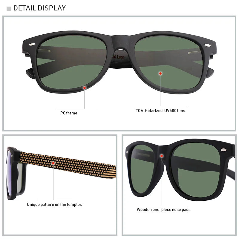 2023 factory direct selling hand-made bamboo wooden sunglasses for men and women high quality uv400 polarized wood