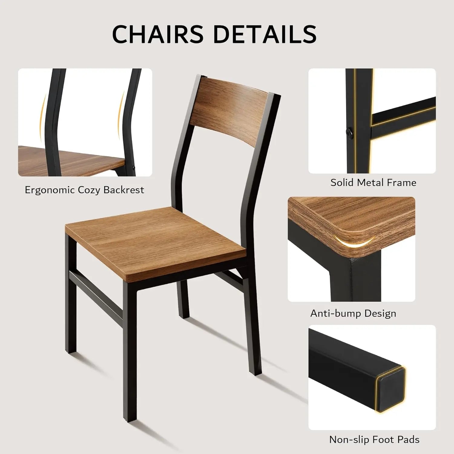 7-piece dining table set with 6 chairs 63’’ extendable kitchen & for 4-6 roomtable solid metal - united states