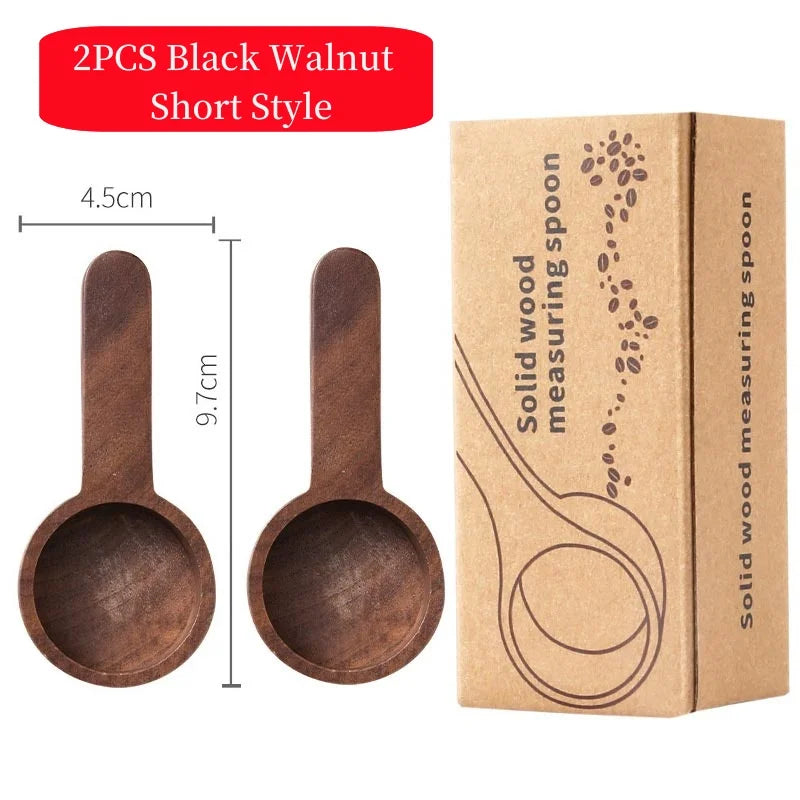 Black walnut coffee measuring spoon,solid wood spoon,several spoons,coffee milk powder quantitative spoon,gram spoon