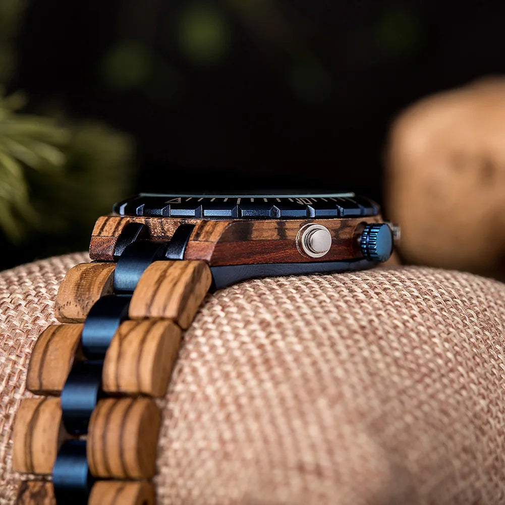 Bobo bird watches for men dynamic display of the sun and moon original luxury wooden watch environmental design