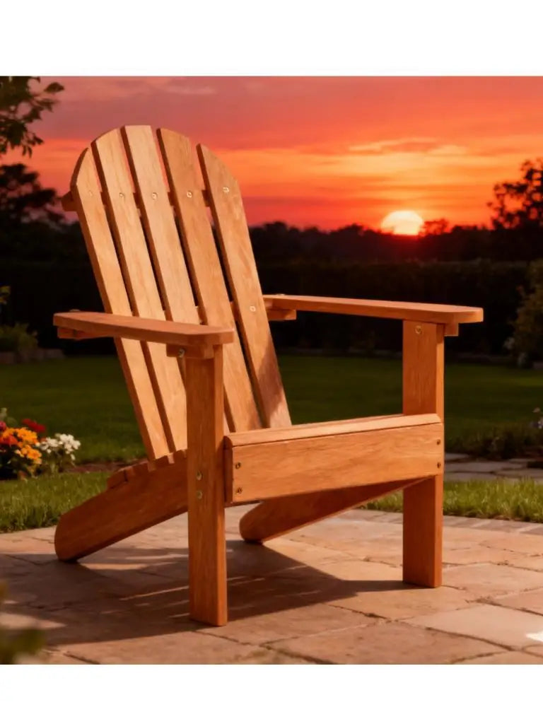 Children’s wooden adirondack chair made of natural cedar material suitable for indoor and outdoor terraces - mahogany