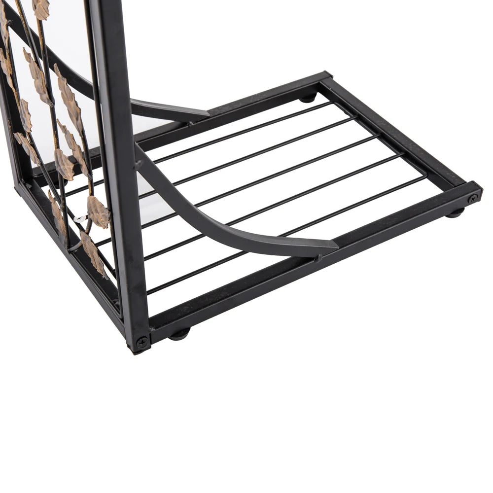 54*30.5*21cm leaf pattern iron side table coffee brown - united states