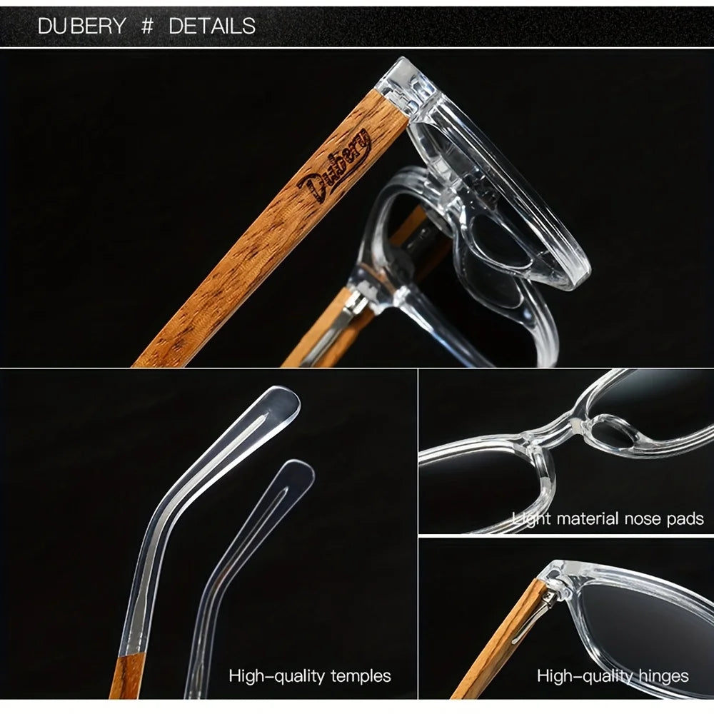 Dubery wooden polarized full rim fashion sunglasses for men and women 6 colors model 260