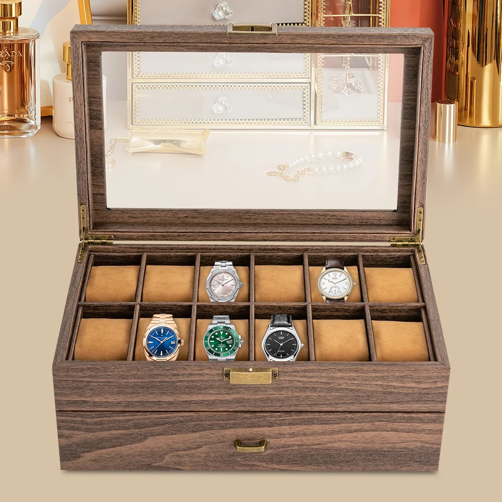 24-slots-2-layers-pu-watch-box-case-storage-rustic-men-women-jewelry-holder-display-case-w-drawer-anti-corrosion-space-saving