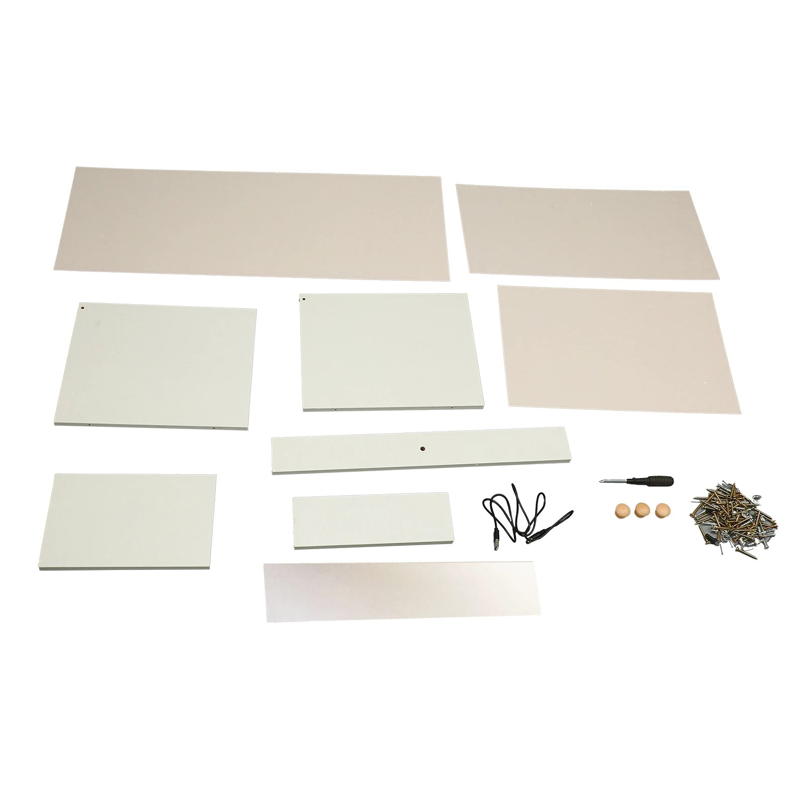 Vanity desk space saving modern white 2 drawers multifunction strong makeup table with mirror and lights for living