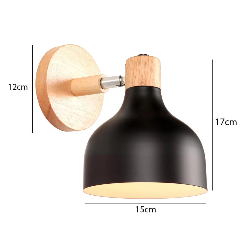 Nordic led wall lamp wood creative lighting fixture guest room balcony staircase sconce bedroom bedside decor light
