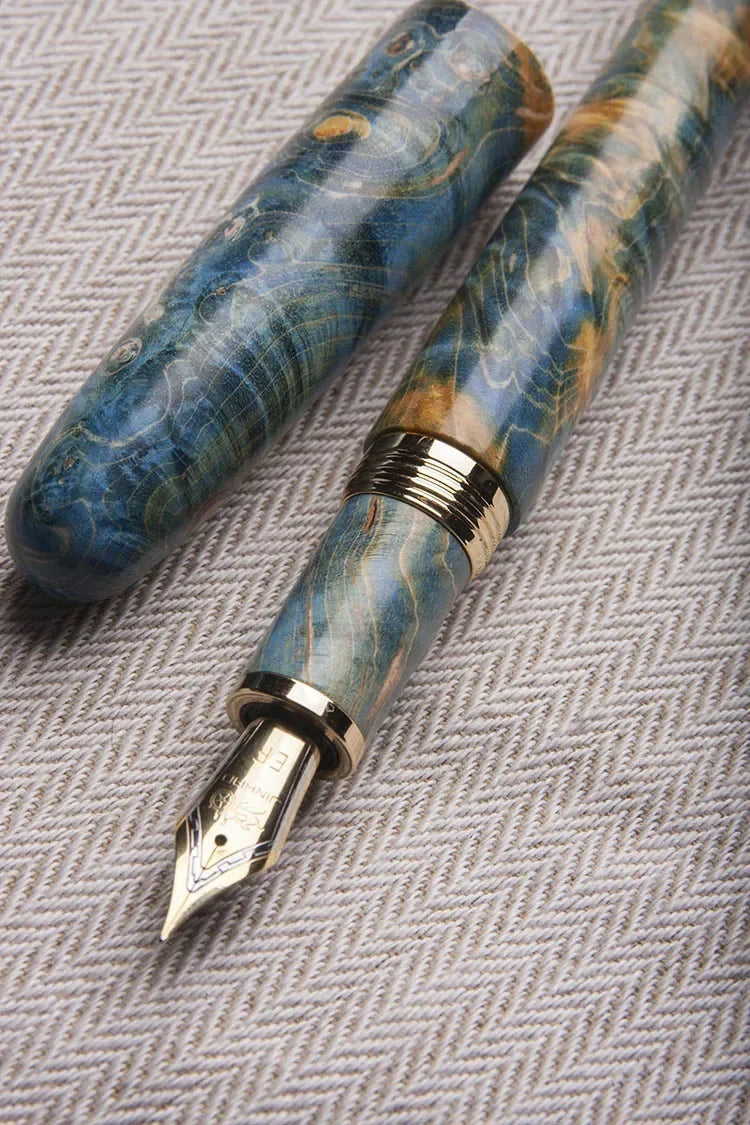 Beautiful pattern stabilized wood fountain pen iraurita nib writing ink school office supplies gift manual assembly