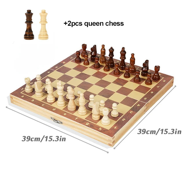 International chess 24cm-39cm 4 size optional wooden toy educational brain training folding board game for children