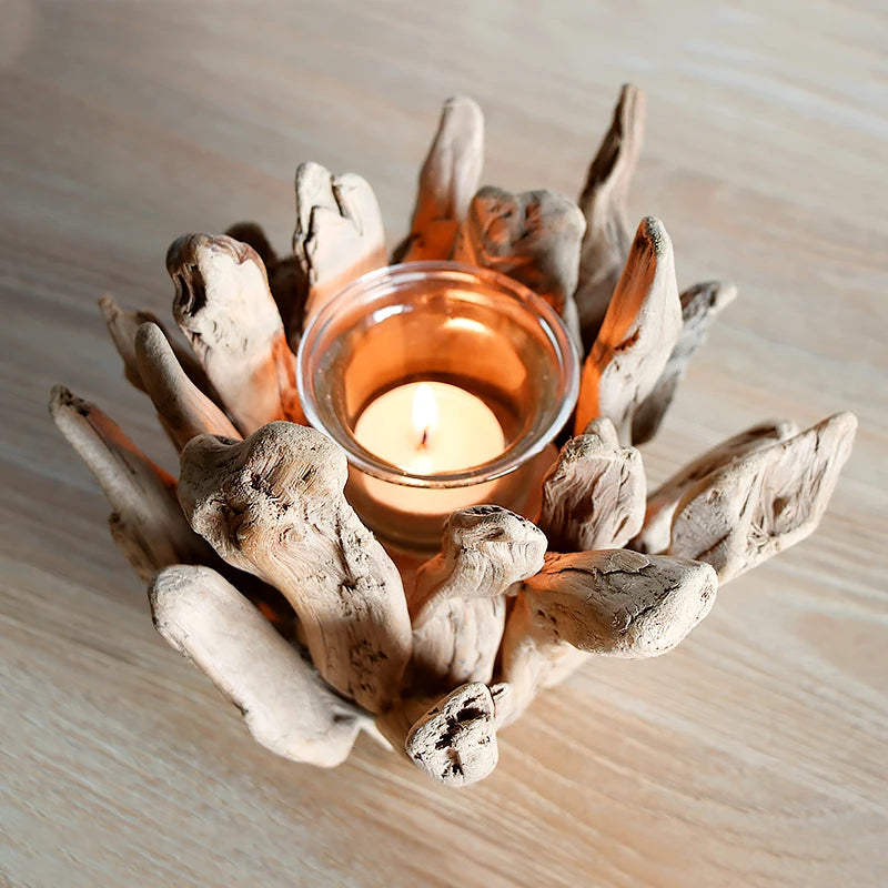 European style wooden candle holders light stand romantic candlelight dinner accessories home decoration small
