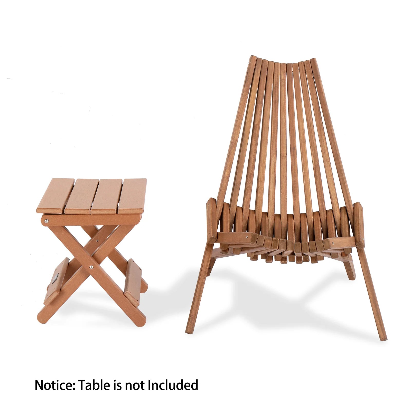 Wood folding chair for outdoor low profile acacia lounge balcony porch backyard patio lawn garden - united states