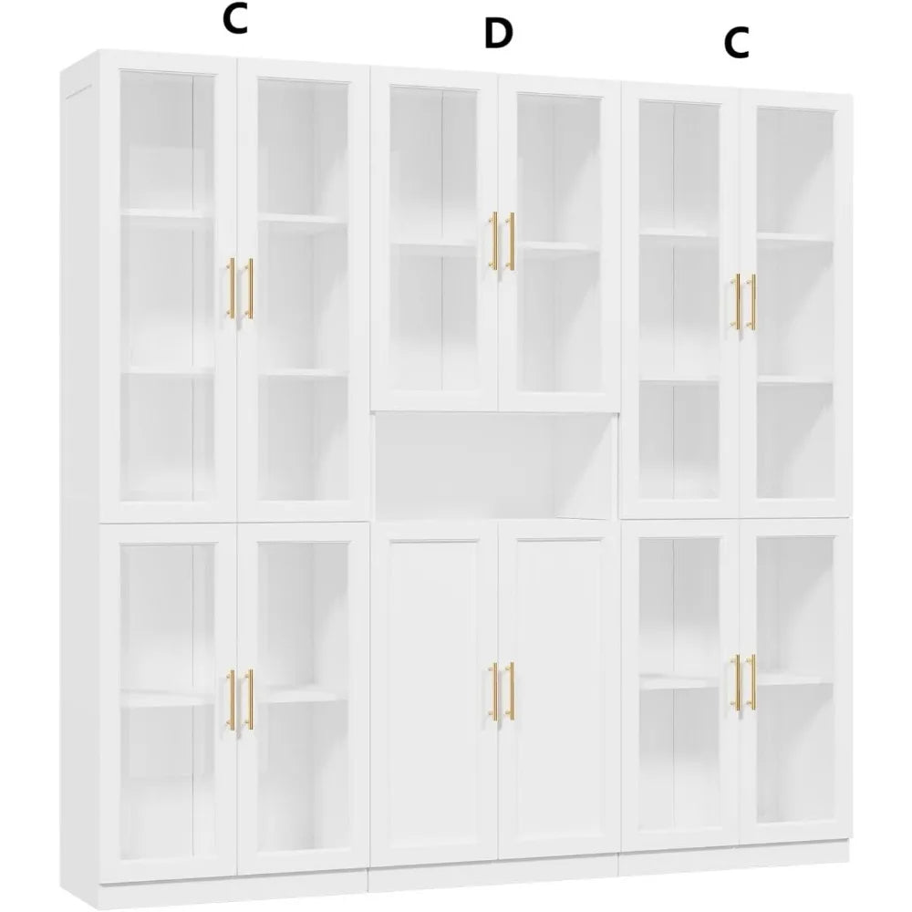 Mid century narrow bookcase adjustable 5 shelf wooden book with doors 61 inch display case cabinet slim walnut library