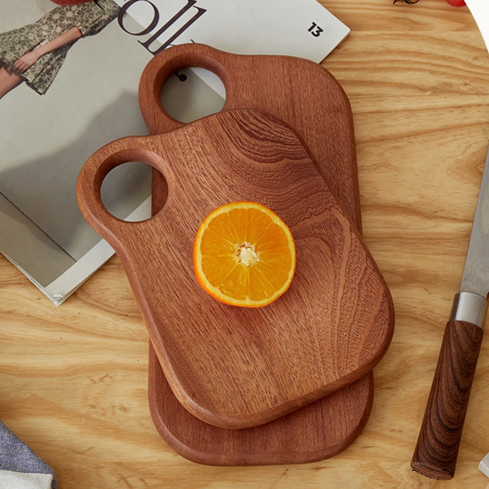 Carved wooden cutting board fruit water cup children’s dining plate steak