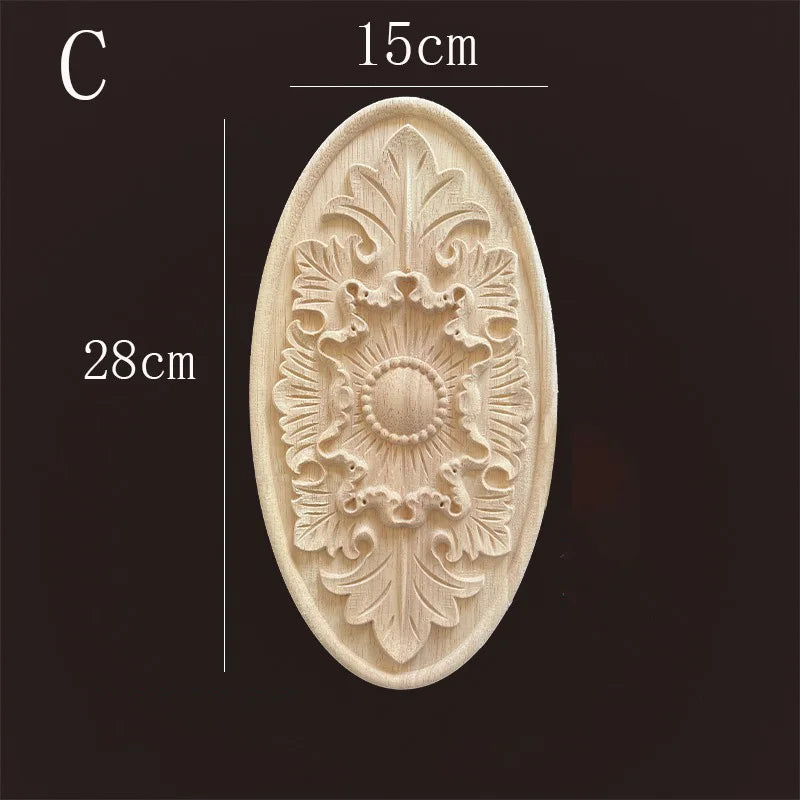 Vintage style rubber wood applique for living room cabinet easy-install onlays diy renovation upgrade furniture