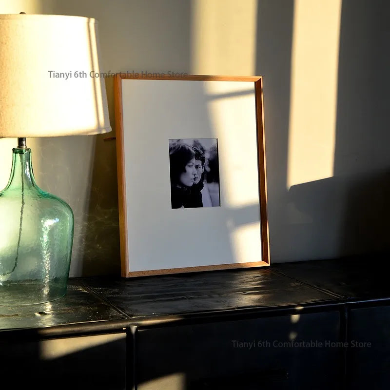 Japanese solid wood photo frame nordic originality simple design kids art living room show home decor porta retrato fypf