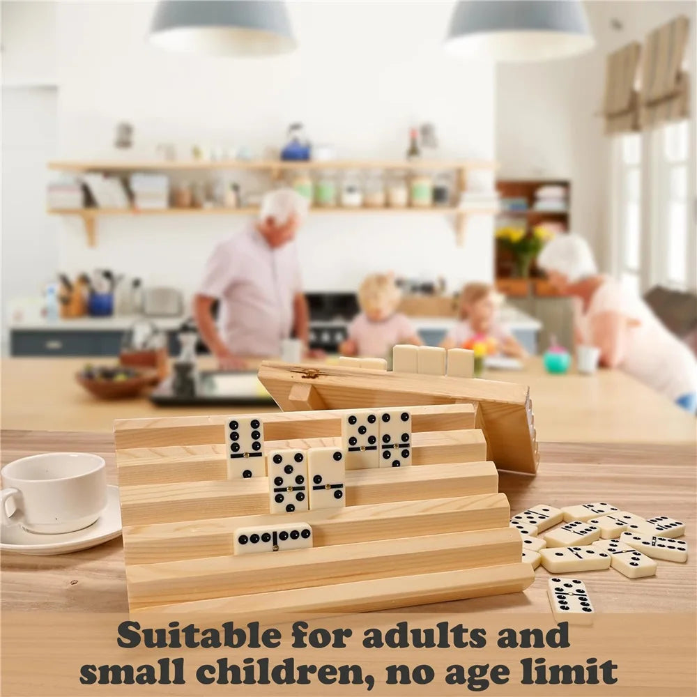 Dominos set for adults double 6 domino game six standard with natural wooden box 28 tiles,tradditional board