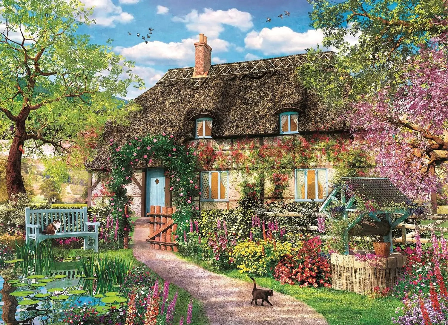 Paper puzzles rustic farmhouse jigsaw puzzle 1000 pieces relaxing family activity home bedroom living room decor