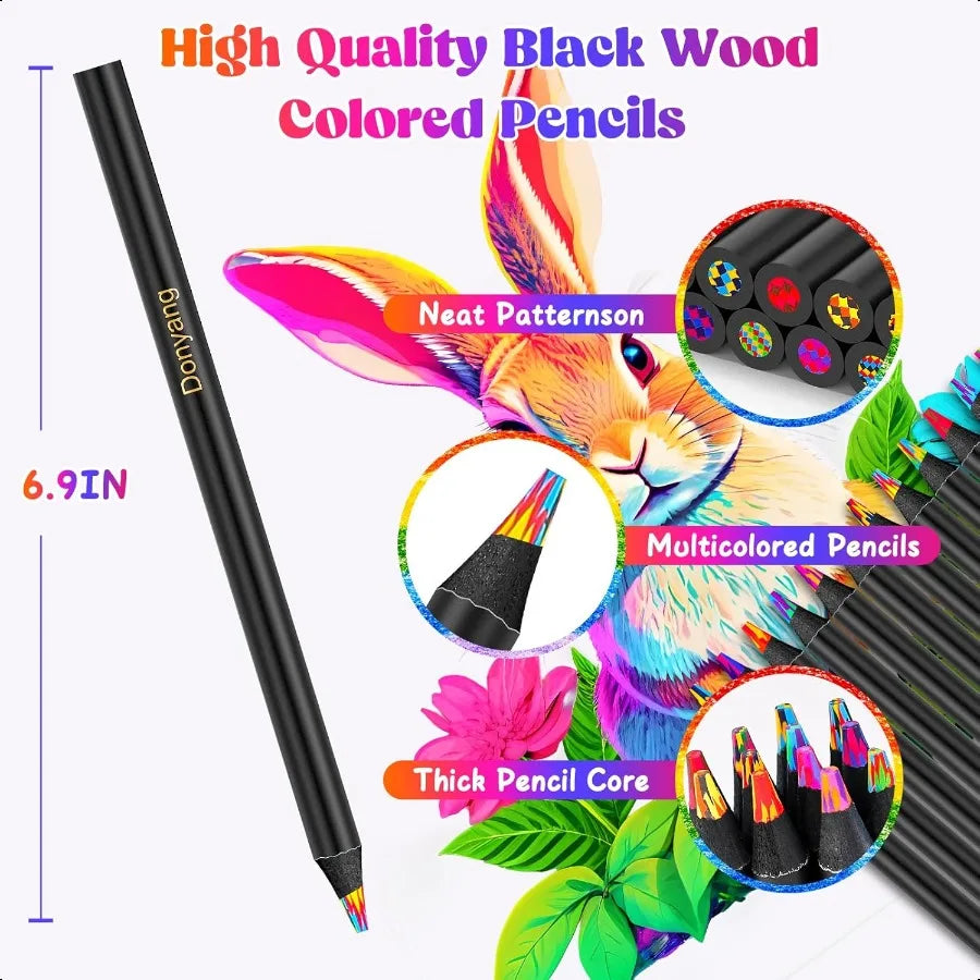 48pack rainbow colored pencils stocking stuffers for gifts teen girls 4 5 6 8 9 10 11 12 year old fun party favors cute